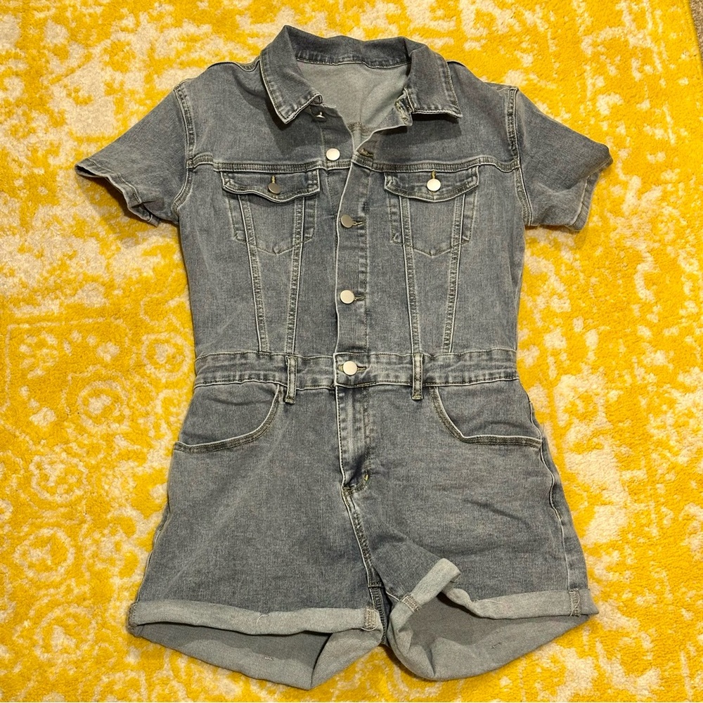 Short Denim Jumpsuit